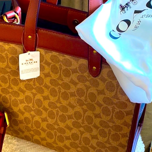 COACH TAN TRUFFLE /RUST LARGE CROSSBODY BAG NWT final price - Picture 4 of 17